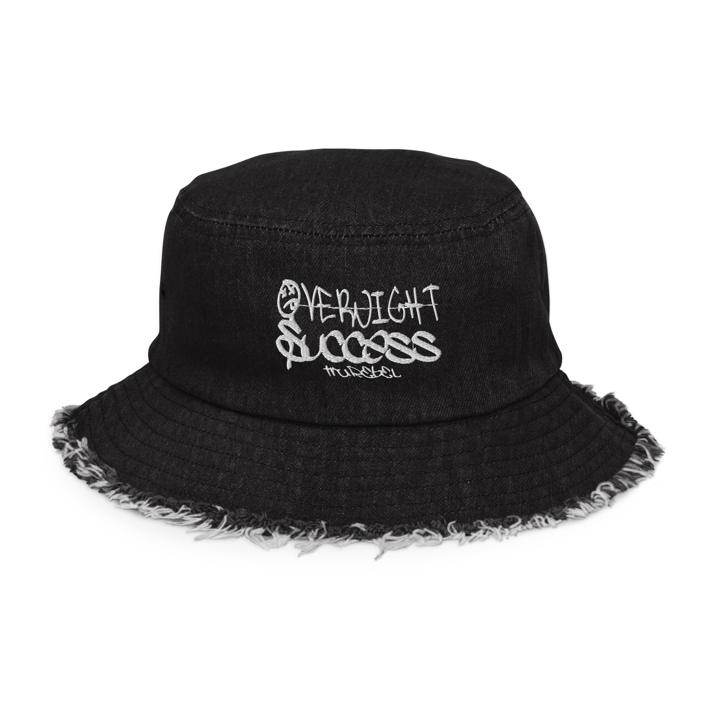 'Overnight Success' Distressed Denim Bucket Hat