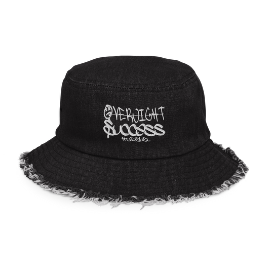 'Overnight Success' Distressed Denim Bucket Hat