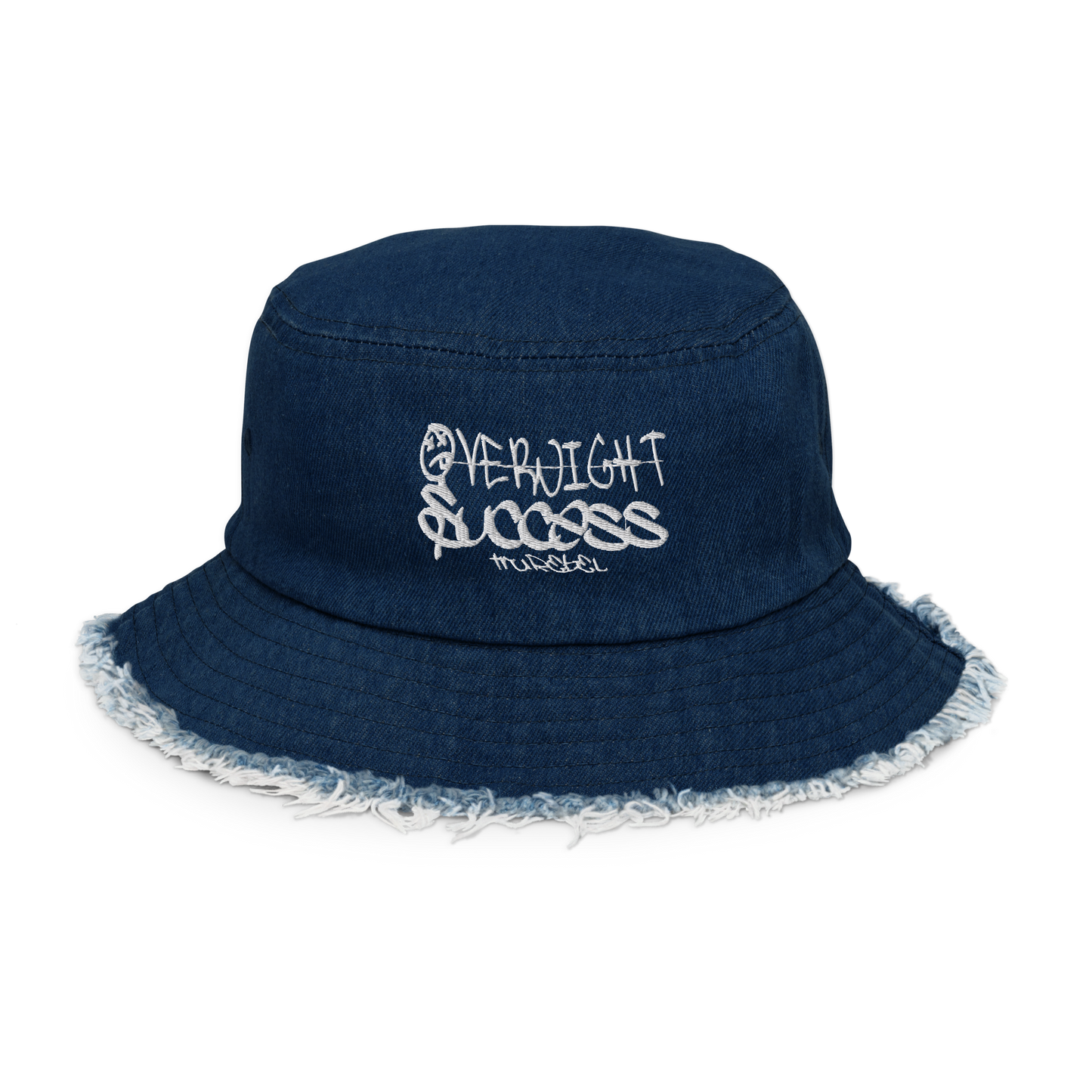 'Overnight Success' Distressed Denim Bucket Hat