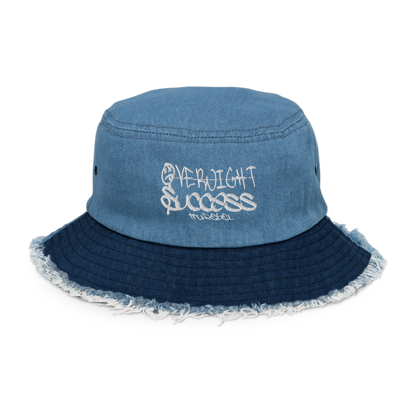 'Overnight Success' Distressed Denim Bucket Hat