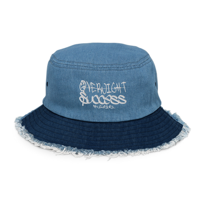 'Overnight Success' Distressed Denim Bucket Hat