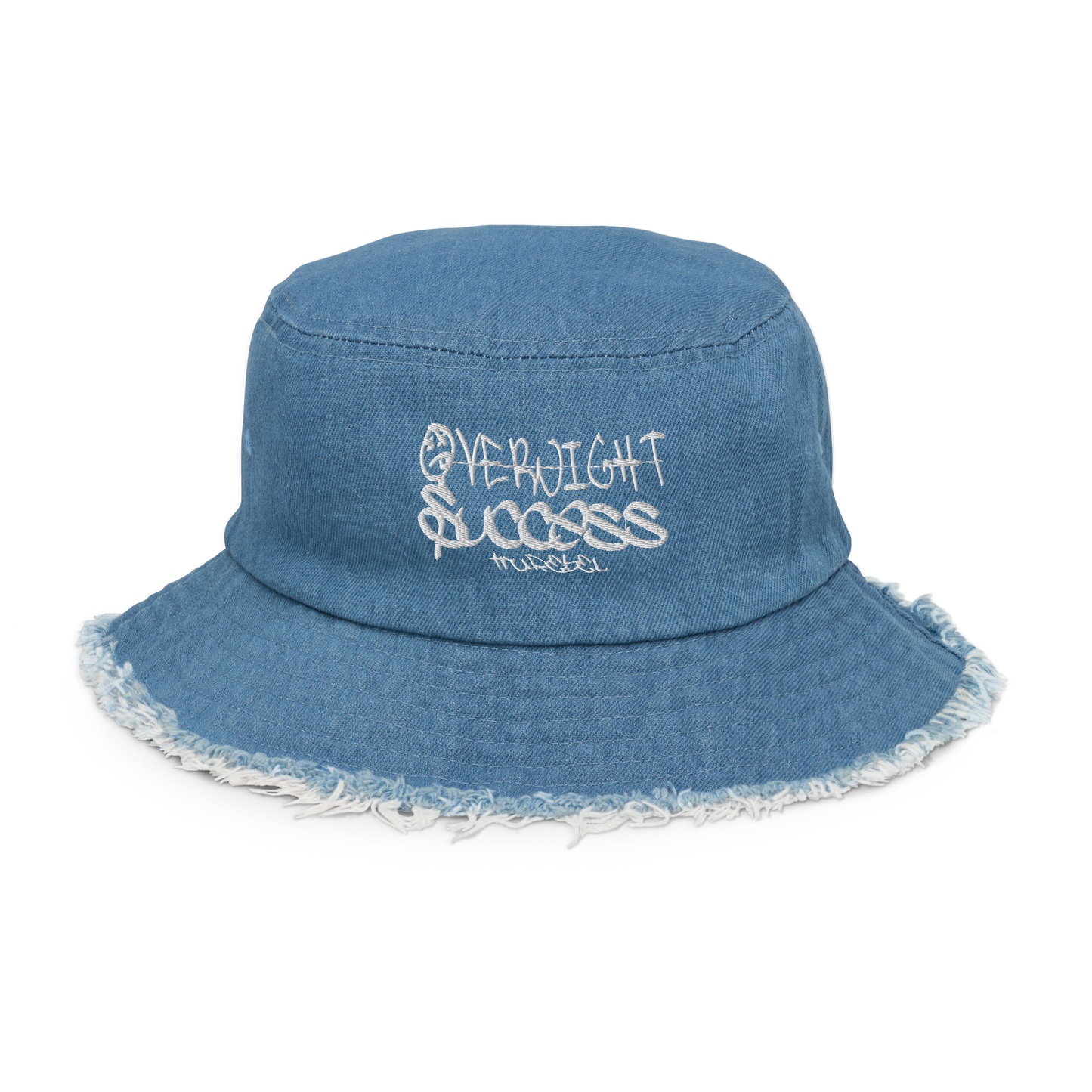 'Overnight Success' Distressed Denim Bucket Hat