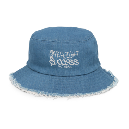 'Overnight Success' Distressed Denim Bucket Hat